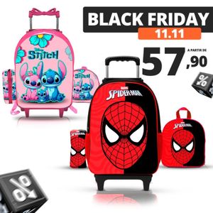 KIT Mochila Escolar Infantil Com Lancheira E Estojo Menino -  Menina