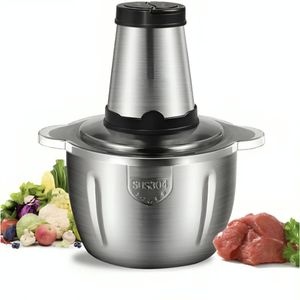 Picador De Alimentos Moedor Elétrico Triturador Potente Carne Legumes Temperos Inox 110v/220v NO BRASIL