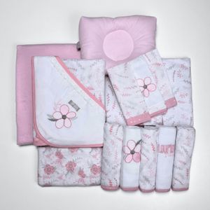 Kit 15 Peças Enxoval Completo Estampado Bordado Premium Menino Menina