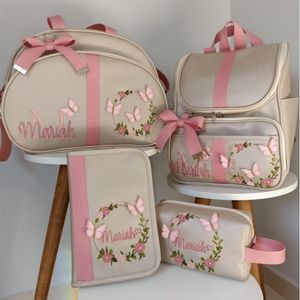 Bolsas Maternidade borboletas e nome sobreposto
