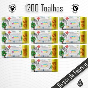 Kit com 10 Pacotes de Toalhas Umedecidas Turminha da Bagunça - 120 Folhas com tampa flip top