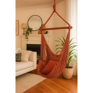 Rede Cadeira Balanço Descanso Teto Suspensa Trançada Reforçada - Varias Cores