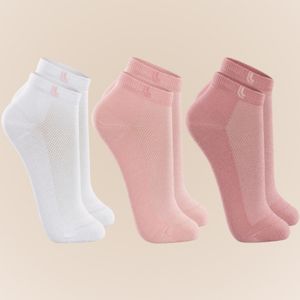 Kit De 3 Pares De Meias Originais Lupo Sport Feminino Cano Curto Em Algodão