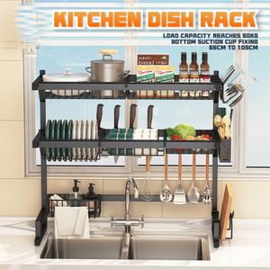 Dupla camada Escorredor De Louças Organizador Aço Inoxidável Com Porta Copos e Porta Talher Para Pia