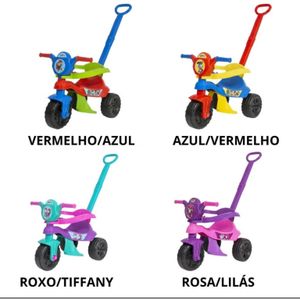 Motoca Velotrol Triciclo Infantil Patrulha Canina Kemotoca Kendy infantil Bebe Empurrador Pedal Proteção Lateral