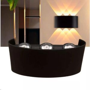 kit 3 Arandela Meia Lua Frisada Parede Externa Interna Led 6w Facho Triplo Branco Quente
