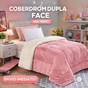 Coberdrom Edredom Everest SOLTEIRO Sherpa Lã Carneiro Dupla Face Manta Felpuda Cobertor Liso Soft