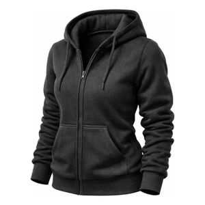 Moleton Ziper Aberto Jaqueta Estiloso Blusa De Frio Feminino Masculino Canguru Capuz Bolso Inverno