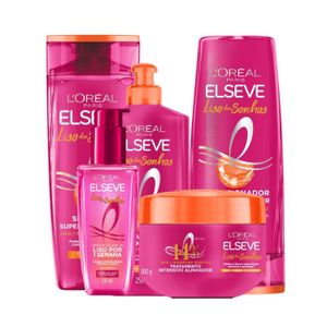 Kit Elseve Liso Dos Sonhos AHA + Queratina Vegetal (5 produtos)