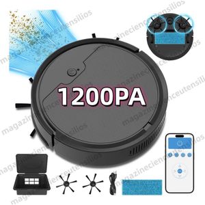 Robo Aspirador Robo Limpeza Inteligente De Pó 3 Em 1 Branco/Preto 127/220v