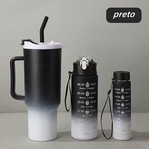 Kit 3 Garrafa Agua Squeeze Galão Com Adesivos Lembretes beber Agua Pronta Entrega