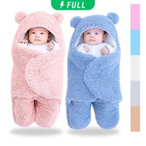 Saco de Dormir Bebe Ursinho com Sherpa Inverno Menina e Menino Charutinho Enrolar o Bebe | 2 CORES