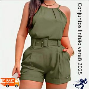 Conjunto Linhão Feminino Com Cinto Verão 2025