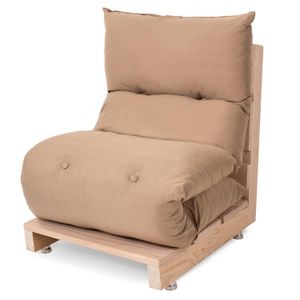 Futon de Espuma Almofada Dobrável Solteiro Bege 170x60cm - BF Colchões