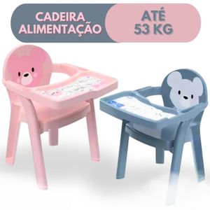 Poltrona Cadeirinha Infantil com Bandeja • Cadeira de Alimentação Portátil Bebê Plasutil • Reclinável • Ursinhos