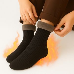 Kit 6 Meia Térmica Frio Inverno Quentinha Forrada Grossa Masculina Feminina