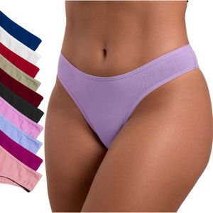 Kit Com 10 Calcinhas Básica Tanga  Com Forro De Algodão Confortável