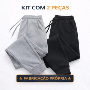 KIT 2 Calças Moletom Unissex Peluciada Para o Inverno