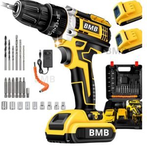 Parafusadeira e Furadeira 48V Recarregável com 2 Baterias Maleta Kit Completo Bivolt Uso Doméstico e Profissional