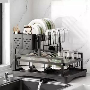 Escorredor de Louças Rack Aço Carbono Organizador Preto