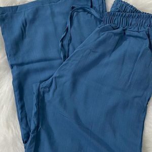 Calça Feminina Pantalona Wide Leg Viscolinho Estilo Alfaiataria