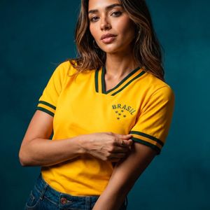 Camisa Cropped Copa Brasil Amarela Oficial