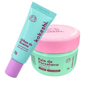 Kit Dupla Renovadores Faciais Kokeshi Pele Porcelana Olhos Gueixa