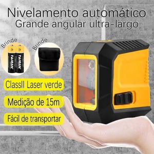 Nível a Laser Verde Autonivelante 2 Linhas 20m Horizontal e Vertical Portátil Profissional
