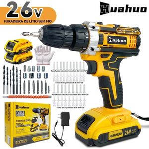 【110V/220V】26V Parafusadeira Furadeira Sem Fio Com Completo Acessórios Caixa de Papelão Bivolt.