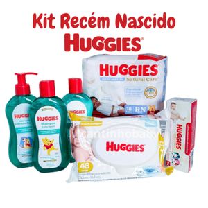 Kit Higiene Recém Nascido Huggies completo 6 itens para bebê