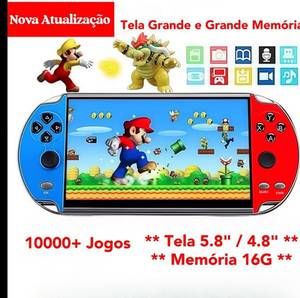 2024 Videogame Portatil Tela 5.8" /4.8" +10000 Jogos Retro 16GB, Console de Mão Memoria Expansivel