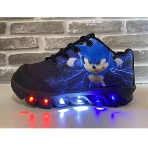 Tênis Infantil LED SONIC de Menino Com Led Luzinha Personagem tenis com luzes coloridas