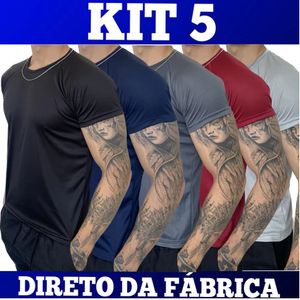 Kit 5 Camisetas Dry Fit Masculina - Casual - Treino - Academia - Esportes - Exercícios - Corrida