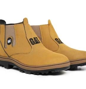 Bota Masculina Com Elástico Botina Trabalho Dia A Dia Couro Sintético