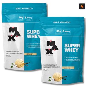 Kit 2x Super Whey Protein Concentrado 900g Max Titanium Proteína Concentrada