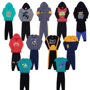 Kit C/6 peças Conjunto de Moletom Infantil menino do Tamanho 1 ao 14