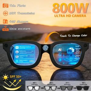 2026 Óculos Inteligentes HD Foto Vídeo OpenAI Registro Tradução Toque Lentes Fotocromáticas Bluetooth Chamada Música Mul
