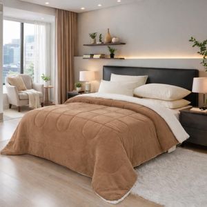 Coberdrom Casal Queen Sherpa Dupla Face Premium Edredom Peluciado Macio Aconchegante Luxo Inverno