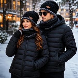 Conjunto Bobojaco Jaqueta Puffer + Touca Gorro e Gola Forrada Pelinho Inverno Acolchoada Reforçada