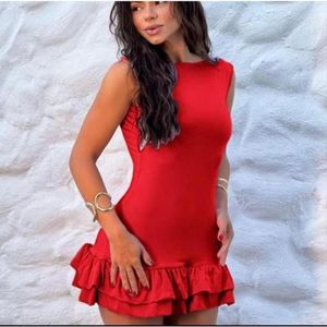 VESTIDO curto com babado na barra sem short  (VIRGINIA)