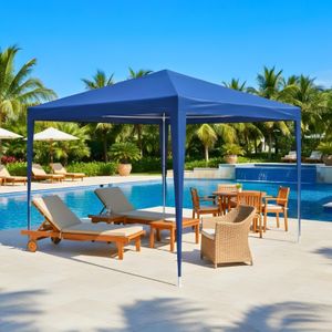 Tenda Gazebo Sanfonado 3x3 retrátil Articulado Azul Praia com Bolsa Piscina Camping
