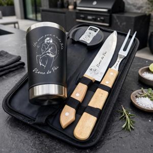Copo Térmico 473ml + kit churrasco Dia dos Pais