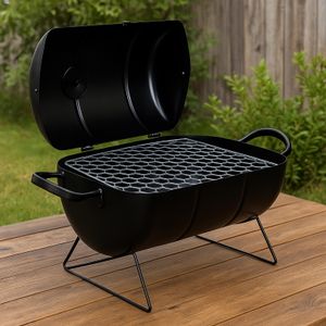 Churrasqueira a bafo mini - Portátil - Casa- Camping - Pesca - Econômica - Envio Imediato