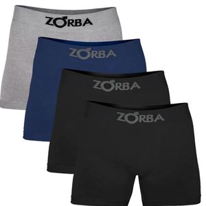 Kit 4 Cuecas Algodão Sem Costura Box Boxer Masculina Confortável Zorba