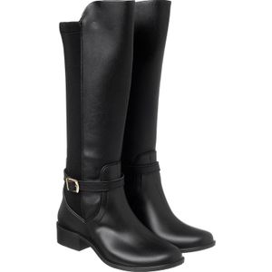 Bota Feminina Montaria Lolita  Bee Happy Kids Cano Alto Com Fivela Impermeável - Preto