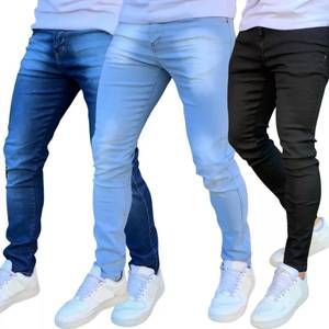 kit 3 calças masculina jeans com elastano original linha premium promoção