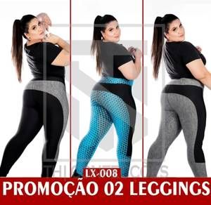 Kit 2 Leggings Plus Size ModelaBumbum | Cintura Alta | Conforto + Estilo | Estampa sortida