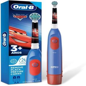 Oral-B Cars, Escova de Dentes Elétrica Infantil (+3 anos), Cabeça Redonda, 1 Unidade