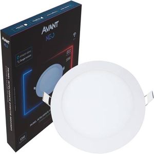 Painel Plafon Inteligente LED Smart Wi-Fi compatível com Alexa, linha NEO, 18W, Embutir, Redondo, Luz branca e amarela (2700K-6500K), Bivolt, Avant