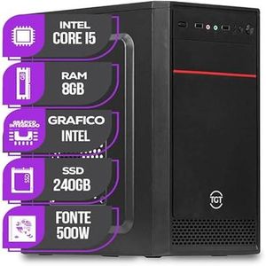 Computador Mancer, Intel I5 8ª Geração, 8GB DDR4, SSD 240GB, 500W + Adaptador WI-FI